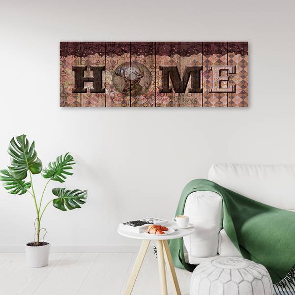 Wandbild schriftzug „home” retro 90 x 30 cm