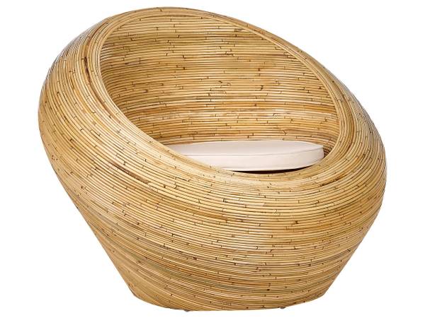 Sitzgruppe MAIORI 7-tlg Beige - Blau - Rattan - 110 x 88 x 110 cm