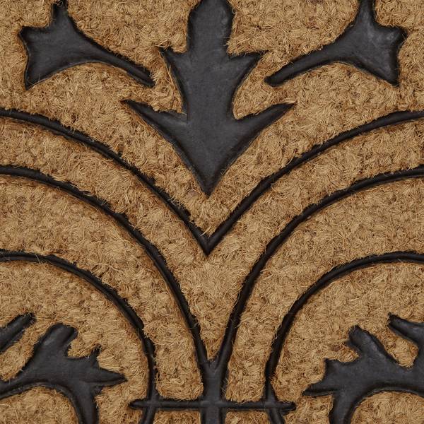 Fußmatte Kokos halbrund 60x100 cm Schwarz - Braun - Naturfaser - Kunststoff - 60 x 2 x 100 cm