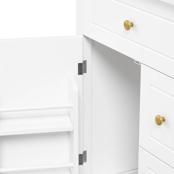 Badezimmerschrank JINBA35 Ⅲ Weiß - Holzwerkstoff - 47 x 87 x 61 cm