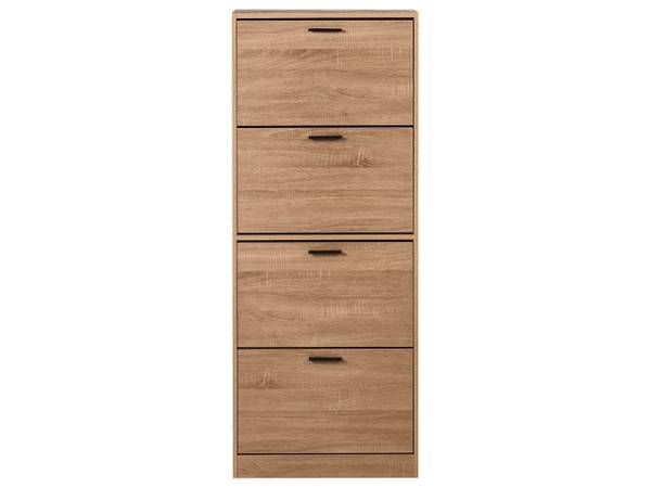 Schoenenkast BOWRAL zwart - bruin - plaatmateriaal op houtbasis - 60 x 150 x 24 cm