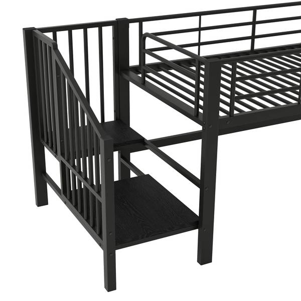 Halbhohes Hochbett K-1188 Schwarz