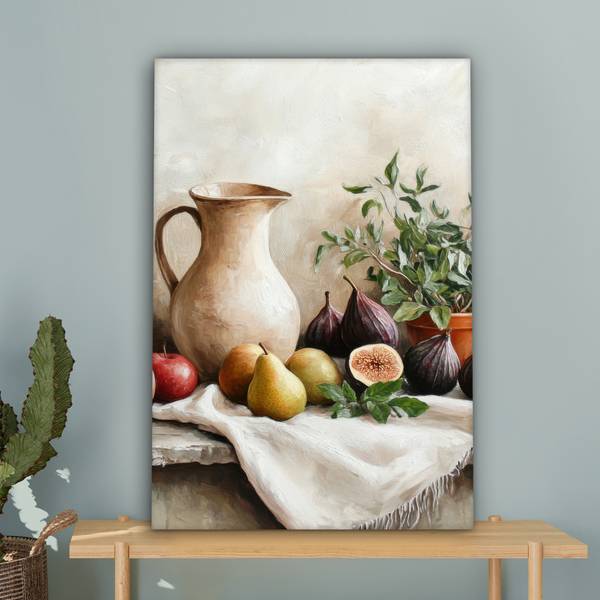 TABLEAU SUR TOILE Fruits Marron - Coton - 60 x 90 x 2 cm