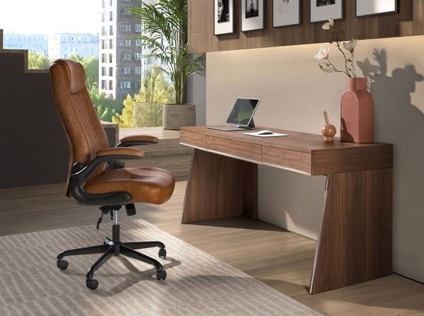 Büro-Drehstuhl 4223 Braun - Kunstleder - 69 x 115 x 73 cm