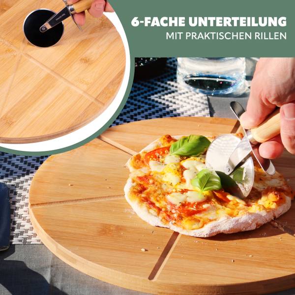 Pizzaservierset 40778 (3er-Set) Braun - Bambus - 33 x 2 x 33 cm
