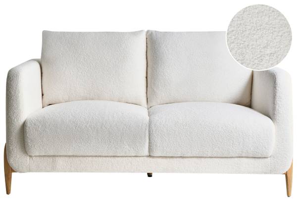 2-Sitzer Sofa GIMO Braun - Weiß - Naturfaser - 149 x 83 x 80 cm