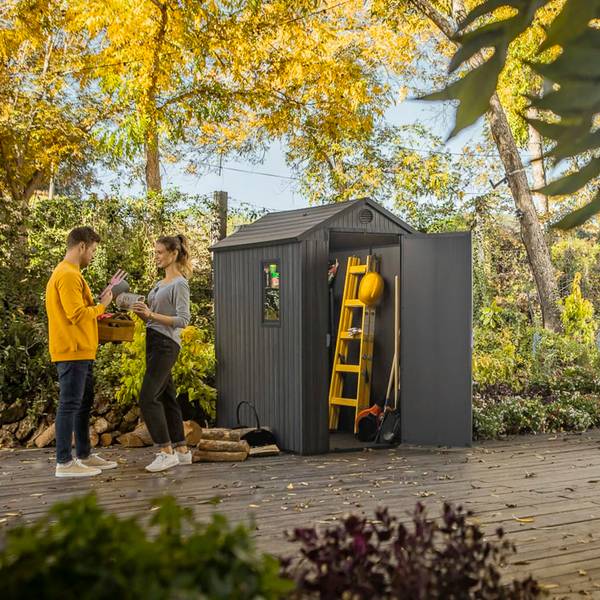 Gartenhaus Darwin Grau - Kunststoff - 185 x 205 x 126 cm
