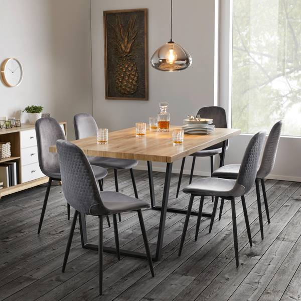 Esstisch DAVE Braun - Holzwerkstoff - Metall - 90 x 76 x 160 cm