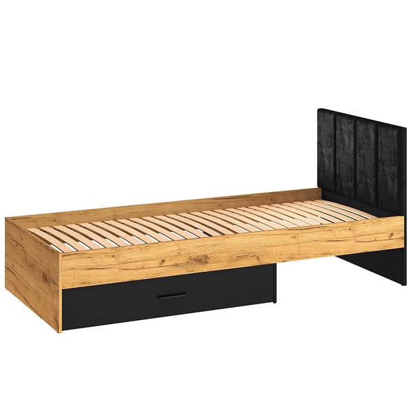 Bettgestell CASPER-131-10 Schwarz - Holzwerkstoff - 90 x 94 x 207 cm