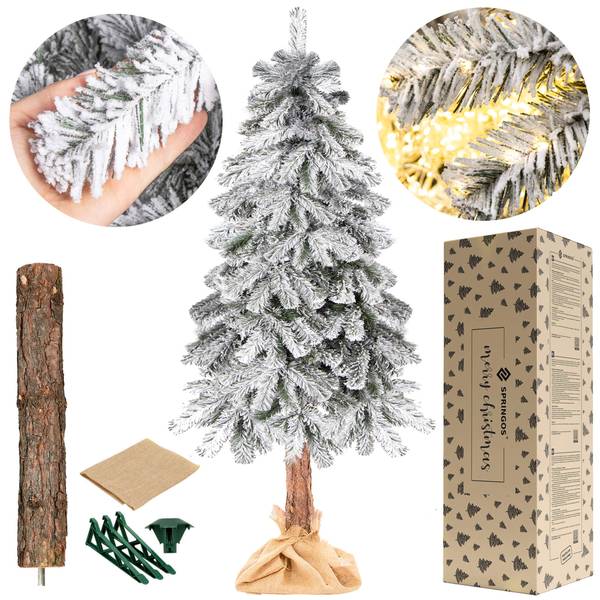 Weihnachtsbaum Fichte mit Kunstschnee Braun - PVC - 80 x 180 x 80 cm