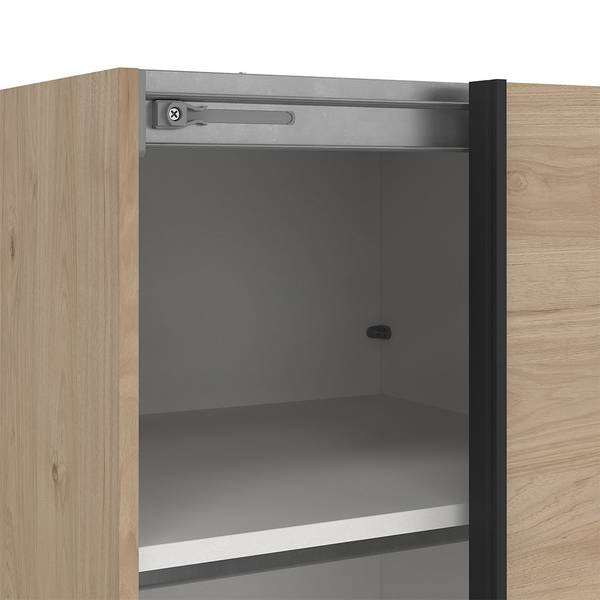 Schiebetürenschrank Como (2-türig) Braun - Holzwerkstoff - Textil - 119 x 221 x 67 cm