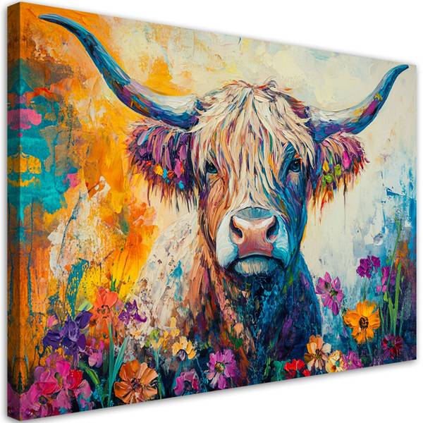 Wandbild schottische kuh 60 x 40 cm
