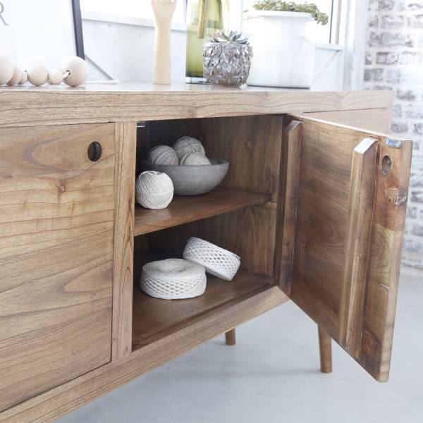Kommode Beige - Massivholz - 180 x 84 x 45 cm