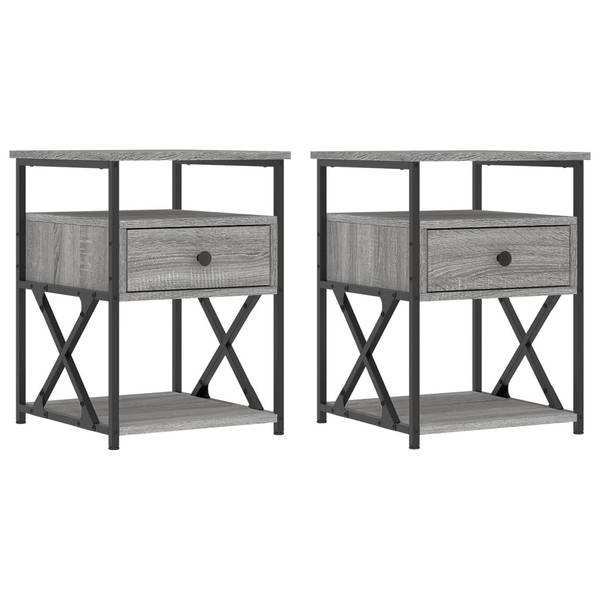 Nachttische 2er Set W713 Grau