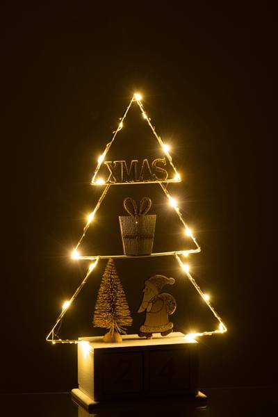 Weihnachtsdekoration JPL Weiß - Holz teilmassiv - 8 x 30 x 19 cm
