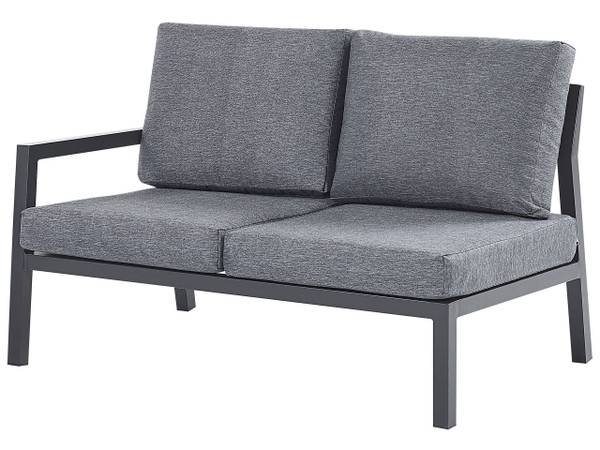 Lounge Set VIZZINI 2-tlg Schwarz - Grau - Metall - 200 x 36 x 200 cm