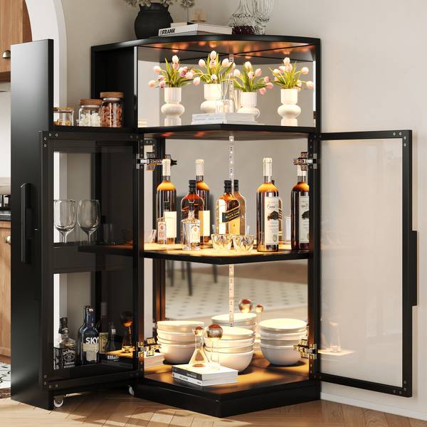 Vitrine JZGLS40 Ⅲ Schwarz - Holzwerkstoff - 64 x 112 x 42 cm