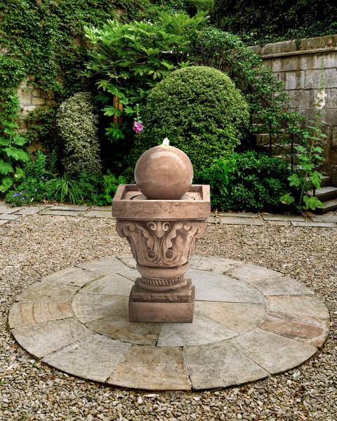 Fontaine décorative VELINO Beige - Résine - 29 x 70 x 29 cm