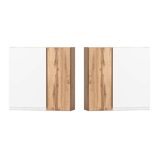 Badmöbel-Set VASTO-03-34 5er-Set Weiß - Spiegelglas - 245 x 200 x 35 cm