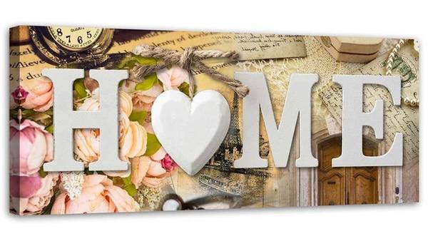 Wandbild aufschrift „home” 90 x 30 cm