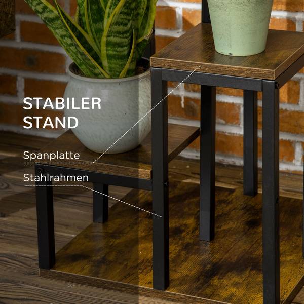 Pflanzenständer BB5531 Braun - Holzwerkstoff - 40 x 81 x 40 cm