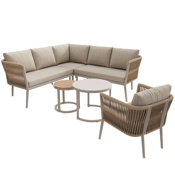 Gartenlounge-Set Gaia Ⅱ（6-tlg） Beige