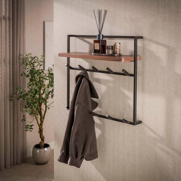 Wandgarderobe AIR PURE Braun - Holz teilmassiv - 85 x 75 x 25 cm