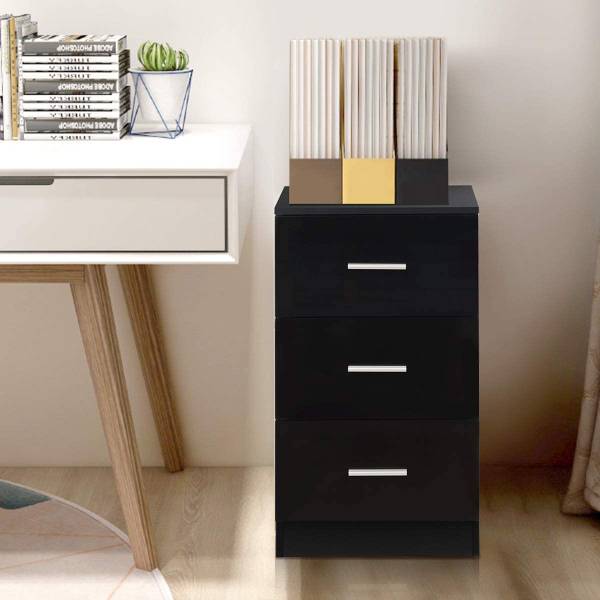 2er-Set Aktenschrank Schwarz - Holzwerkstoff - 34 x 67 x 37 cm
