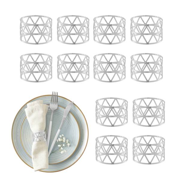 Serviettenringe im 12er Set Silber