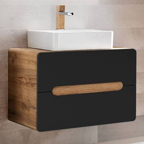 Badmöbel-Set NEW-LUTON-116 6er-Set Grau - Holzwerkstoff - 180 x 200 x 46 cm