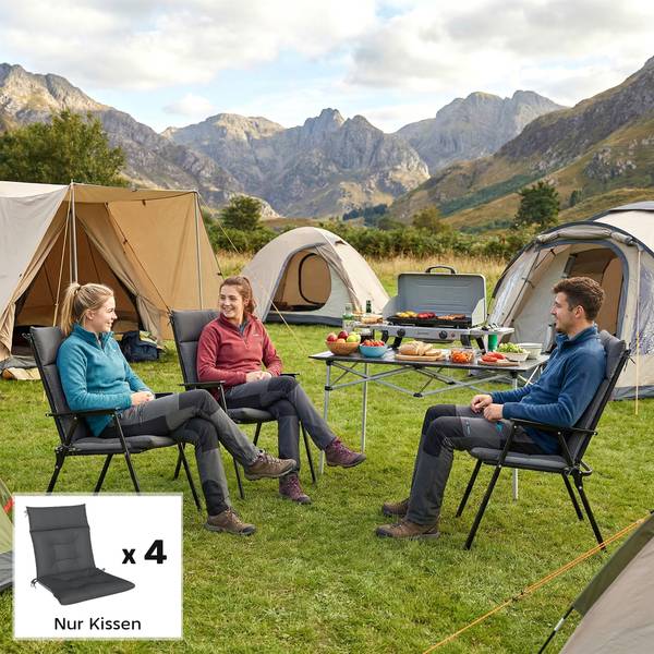 Outdoor Sitzkissen 84G-972V00CG 4er Set Grau - Textil - 53 x 8 x 112 cm