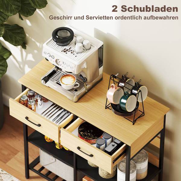 Sideboard 83A-341V90ND Braun - Stahl - 40 x 91 x 90 cm
