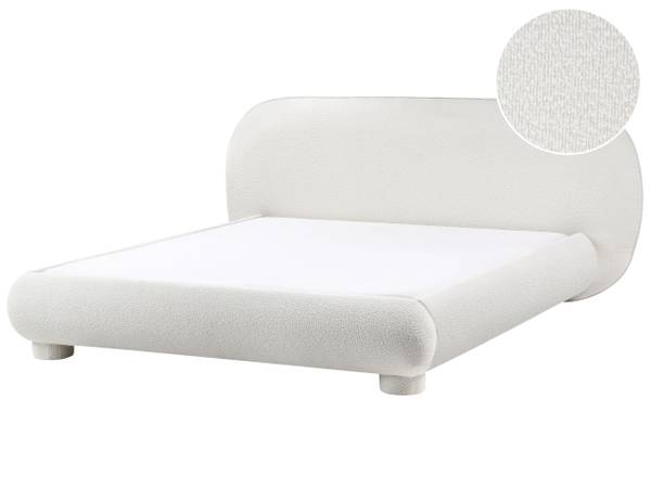 Bett BAYEL 2-tlg Weiß - Naturfaser - 213 x 100 x 231 cm