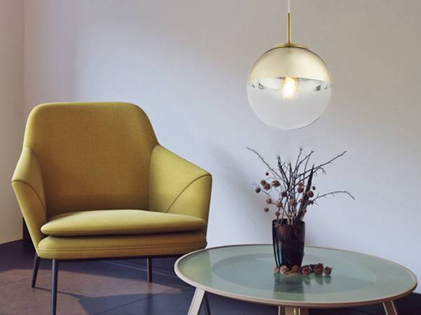 Kleine Pendelleuchte Gold Glas, Ø20cm Gold