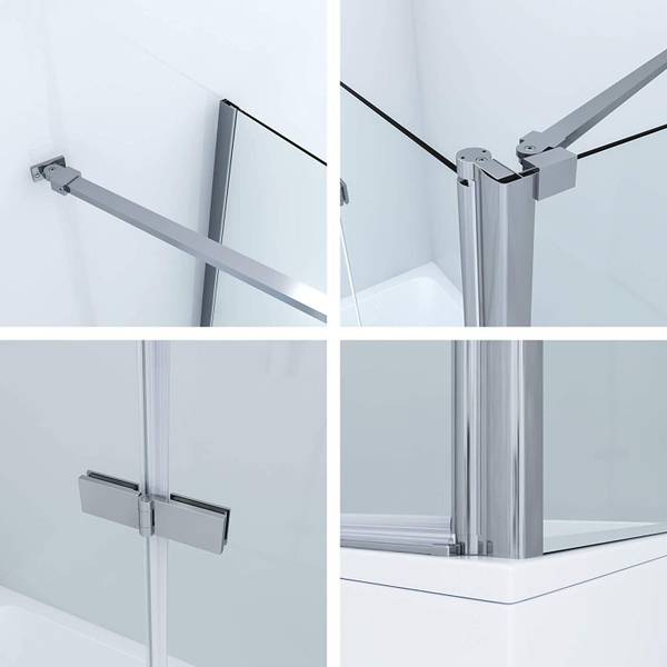 Badewannenfaltwand mit Seitenwand 120 x 70 cm