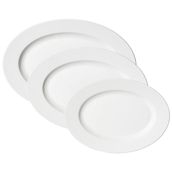 Servierplatten-Set Saphir 3-teilig Weiß - Porzellan - 2 x 2 x 2 cm