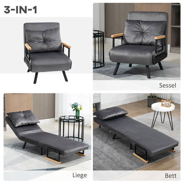 Schlafsofa 839-834V00CG Dunkelgrau