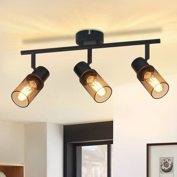 Plafonnier Käfig 3 ampoules Noir - Métal - 16 x 21 x 48 cm