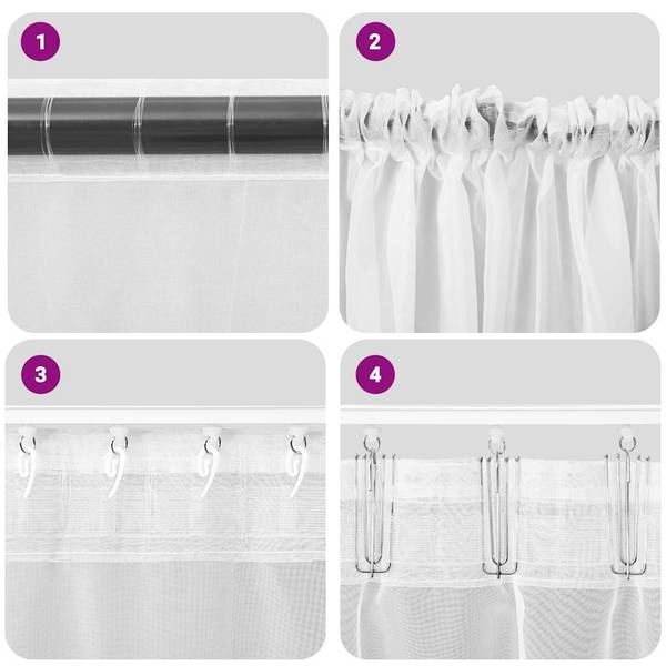 Rideau en voile 3043941-7 (lot de 2) Marron - Hauteur : 175 cm