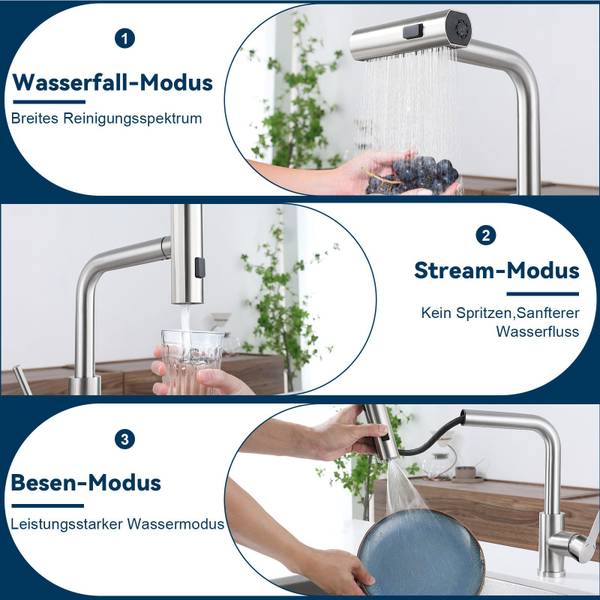 Waschtischarmatur Drake II Silber - Metall - 14 x 14 x 28 cm