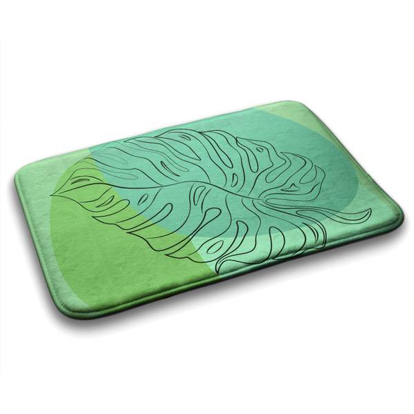 Badteppich Monstera Blätter Grün - Polyester - 75 x 45 x 75 cm