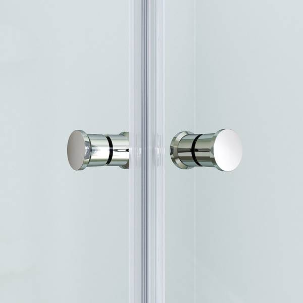 Eckeinstieg mit Falttür NIMES Silber - Glas - 145 x 187 x 145 cm