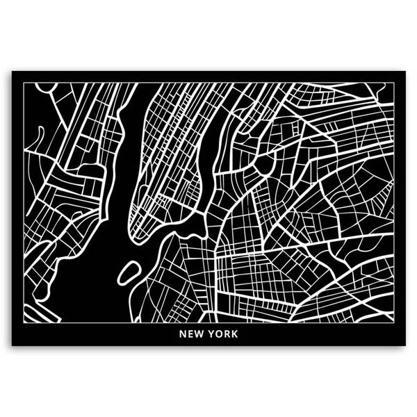 Tableau déco plan de new york 60 x 40 cm