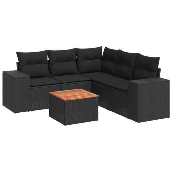 Salon de jardin 3035856-2 (lot de 6) Noir