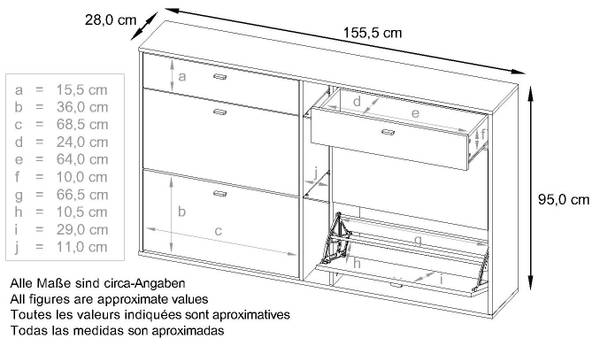Armoire à chaussures Today Blanc brillant - Blanc