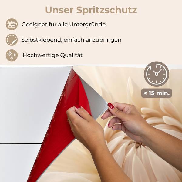SPRITZSCHUTZ KÜCHE Blume 80 x 60 cm