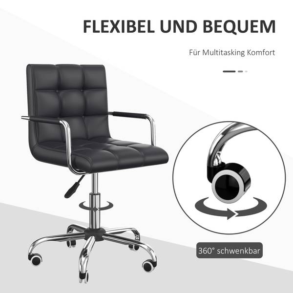 Bürostuhl mit Rollen 02-0697 Braun - Metall - 54 x 99 x 53 cm