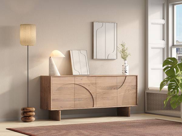 Sideboard BERLAMA Beige - Holz teilmassiv - 170 x 76 x 40 cm