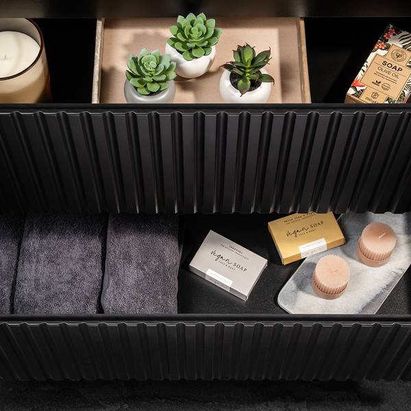 Waschtisch NEWPORT-56-30 Schwarz - Holzwerkstoff - 80 x 71 x 40 cm