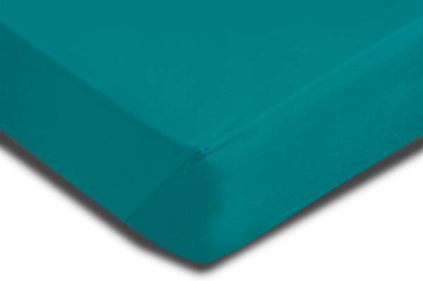 Bettlaken petrol 140-160x220 cm Heavy Blau - Jersey - 140 x 4 x 220 cm